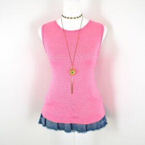 Vintage 2000s Y2K Michael Stars Pink Sleeveless Muscle Tank Top Size OSFM